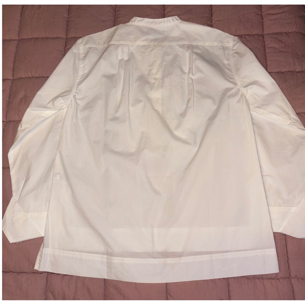 NEW J.Crew Womens White Longsleeve Popover Bib Front Blouse Tunic Top, Size XS - Picture 4 of 7